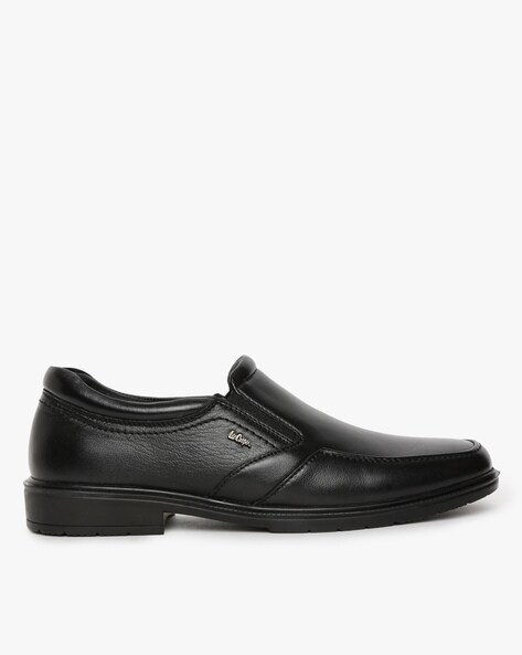 black slip on formal shoes