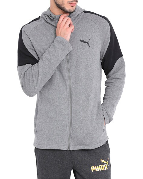 puma zip front hooded jacket