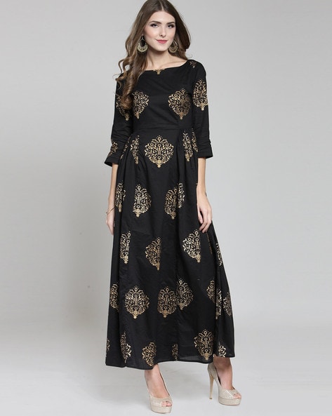 Black Thread Embroidered Dress, Indian Ethnic Wear, Girls Dress, Women  Dresses, Indian Suits, Rich Hippie Wear, Boho Gowns, Wedding Wear - Etsy