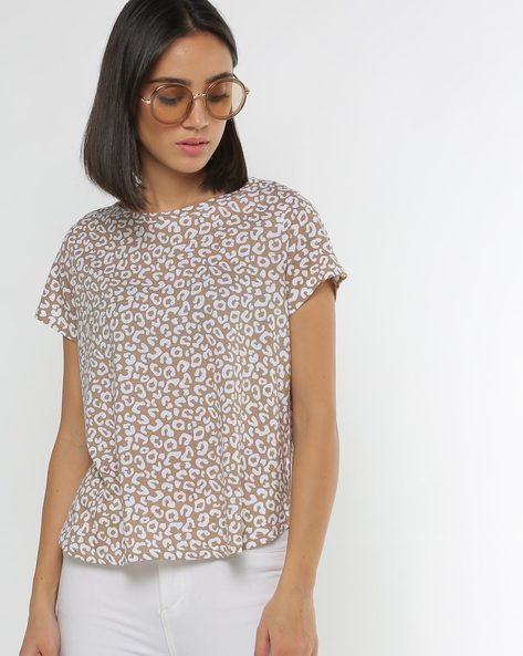 Animal Print Crew-Neck T-shirt