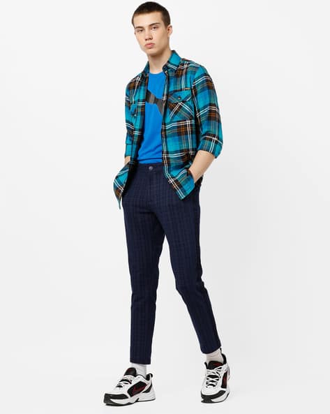 Checked Slim Fit Shirt with Flap Pockets (Image - 3)
