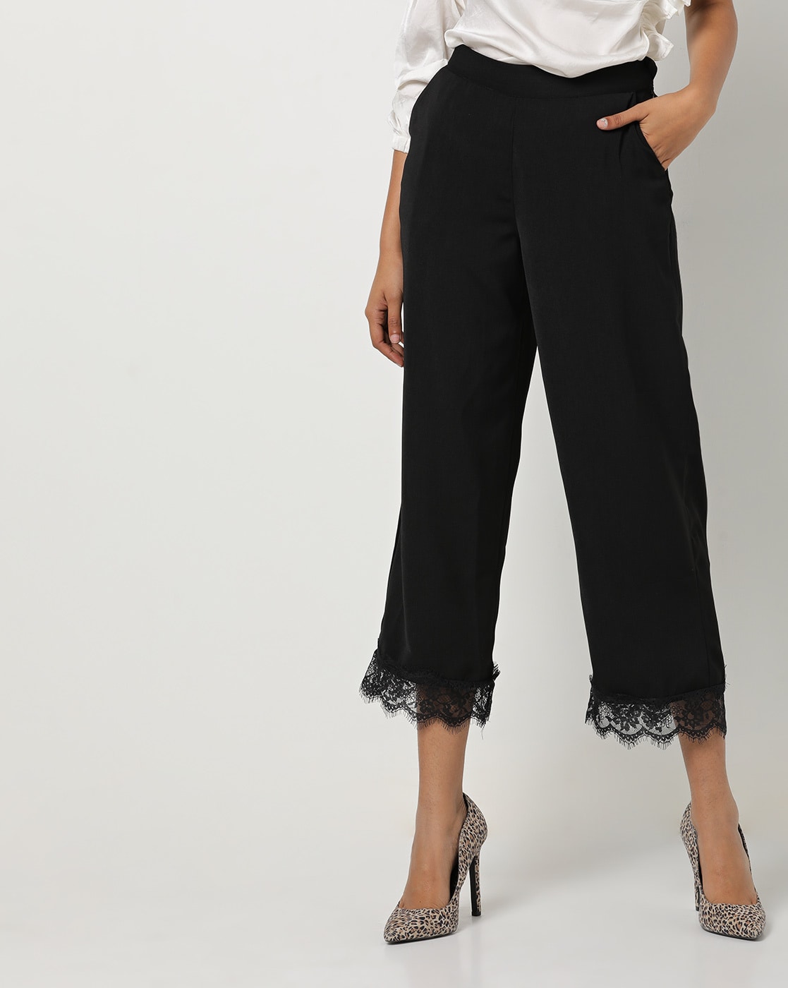 Buy Black Trousers & Pants for Women by Quiero Online | Ajio.com