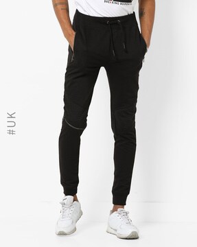 Black Cotton Modal Zipper Pocket Solid Joggers For Men at Rs 805/piece in  Surat