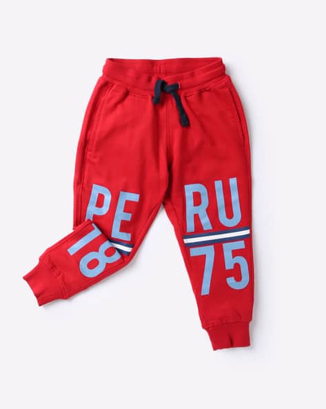 boys red track pants