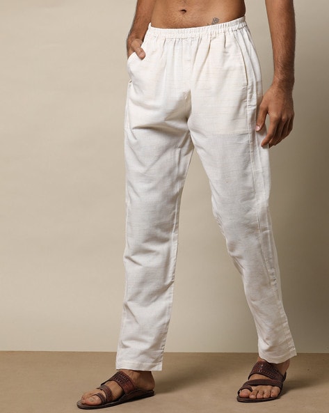 Natural cotton straight pant – Tulsi Online
