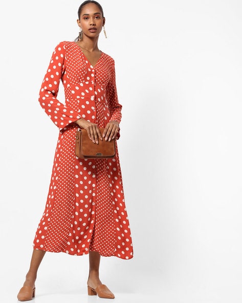 polka dot dress orange