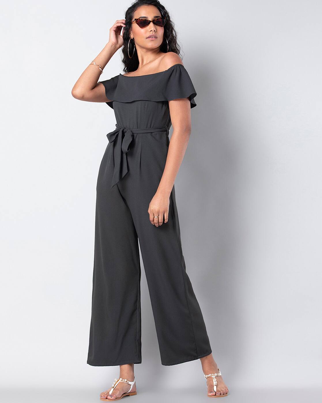 tie up shoulder jumpsuit