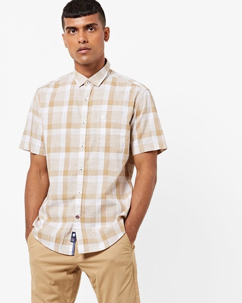 Buy Beige Shirts for Men by NETPLAY Online