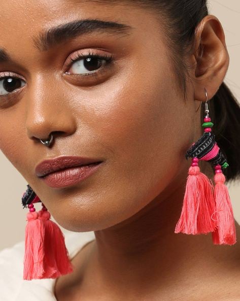 Silver-Plated Pink & Transparent Fabric Handcrafted Contemporary Drop  Earrings – DIVAWALK | Online Shopping for Designer Jewellery, Clothing,  Handbags in India