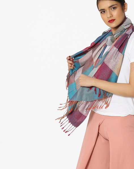 Printed Scarf with Tassels Price in India