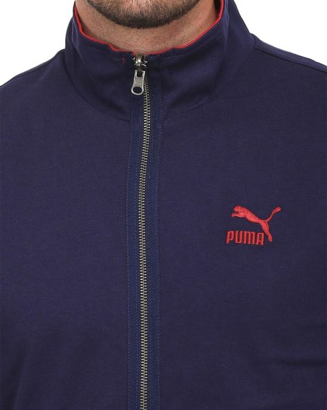 puma typographic print zip front jacket