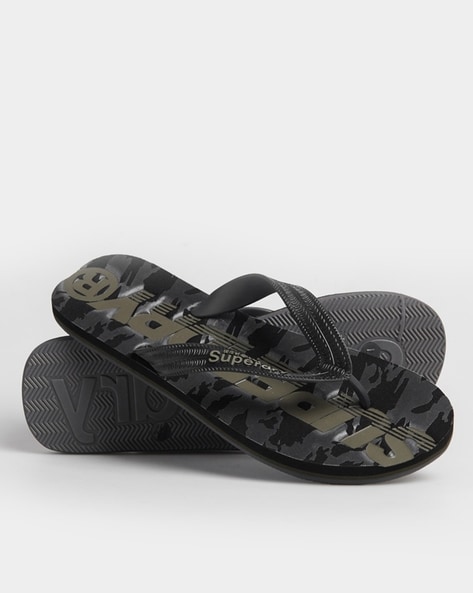 Scuba Camo Print Thong Strap Flip Flops