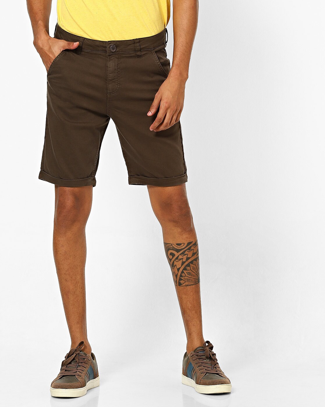 slim fit cotton shorts