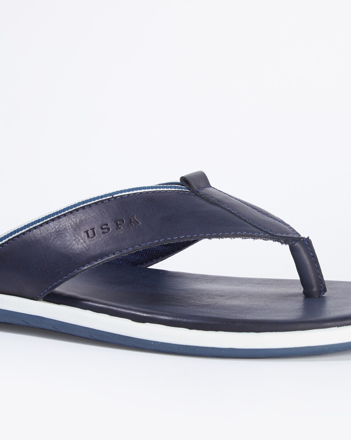 Men's polo leather flip flops cheap