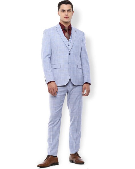 van heusen blue three piece suit