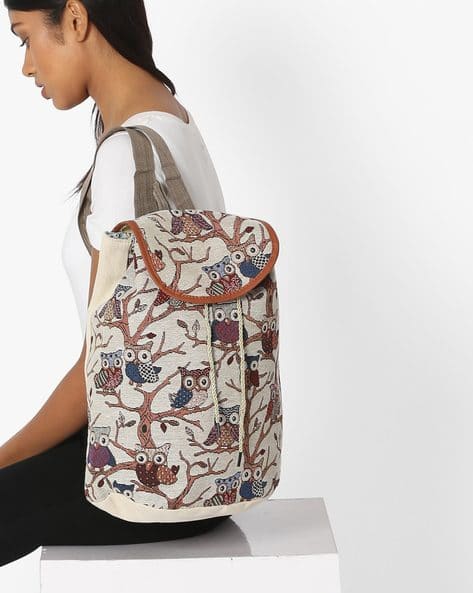 owl print backpack