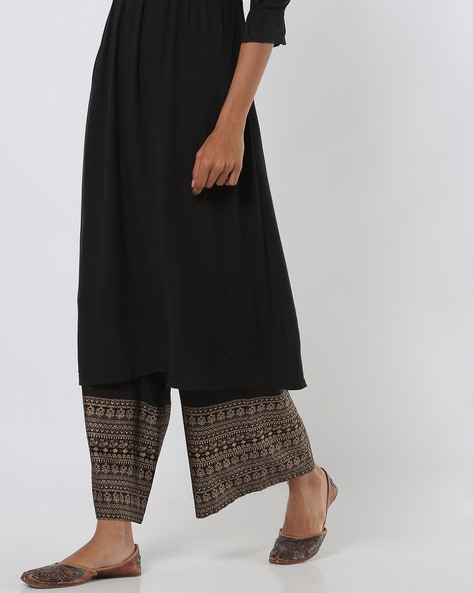 Palazzo Pants with Printed Border Price in India