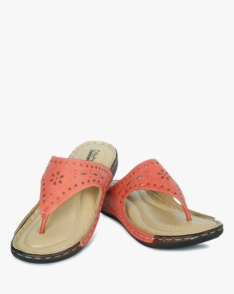 Buy Peach Flip Flop & Slippers for Women by Metro Online | Ajio.com