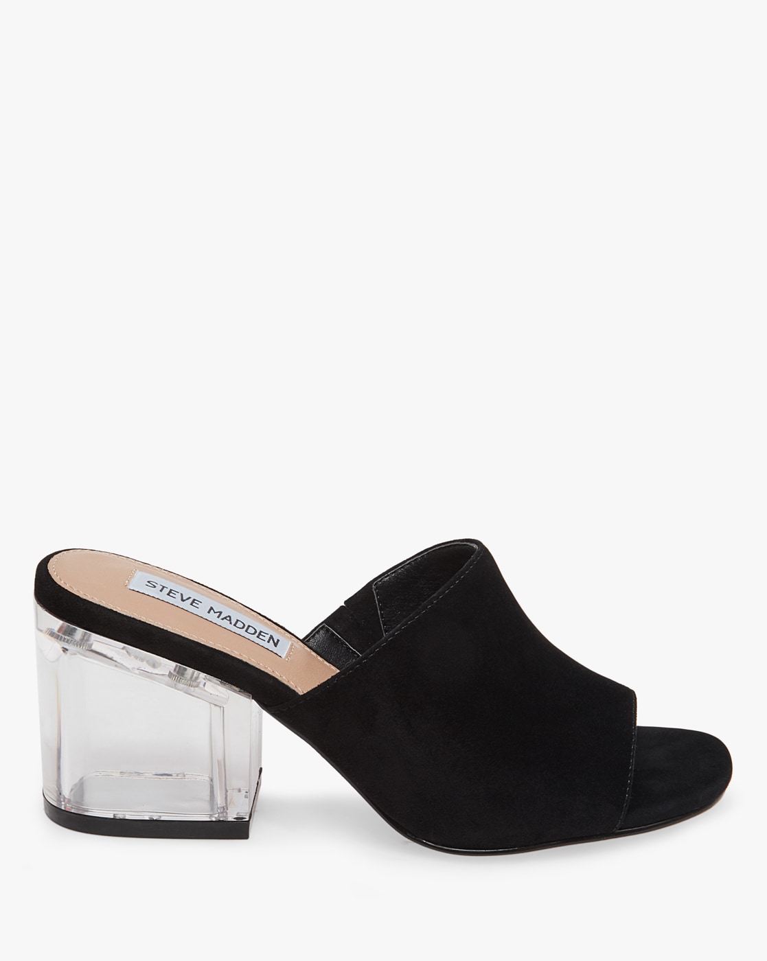 black and transparent heels