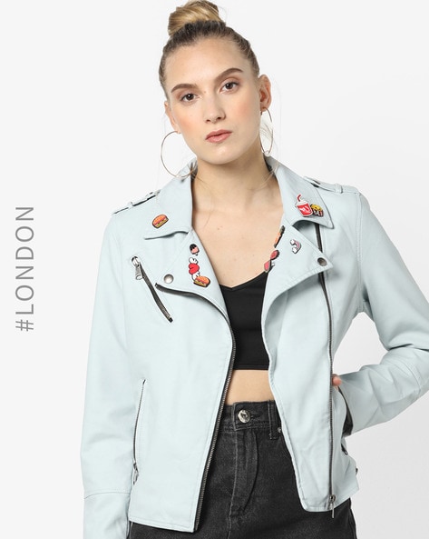 Appliqué hot sale biker jacket