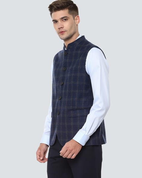 nehru jacket check