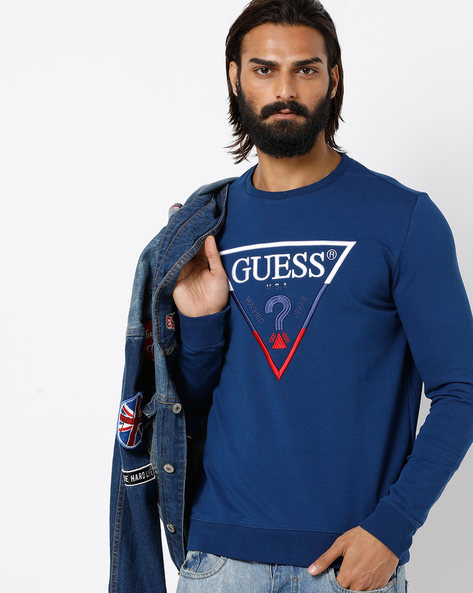 guess blue sweatshirt