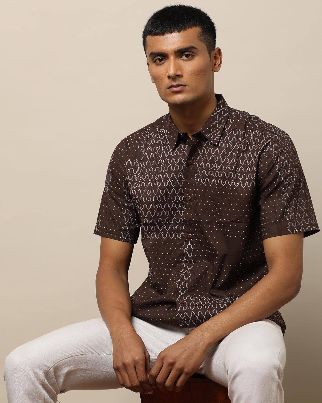 Buy Brown Shirts Kurtas For Men By Indie Picks Online Ajio Com