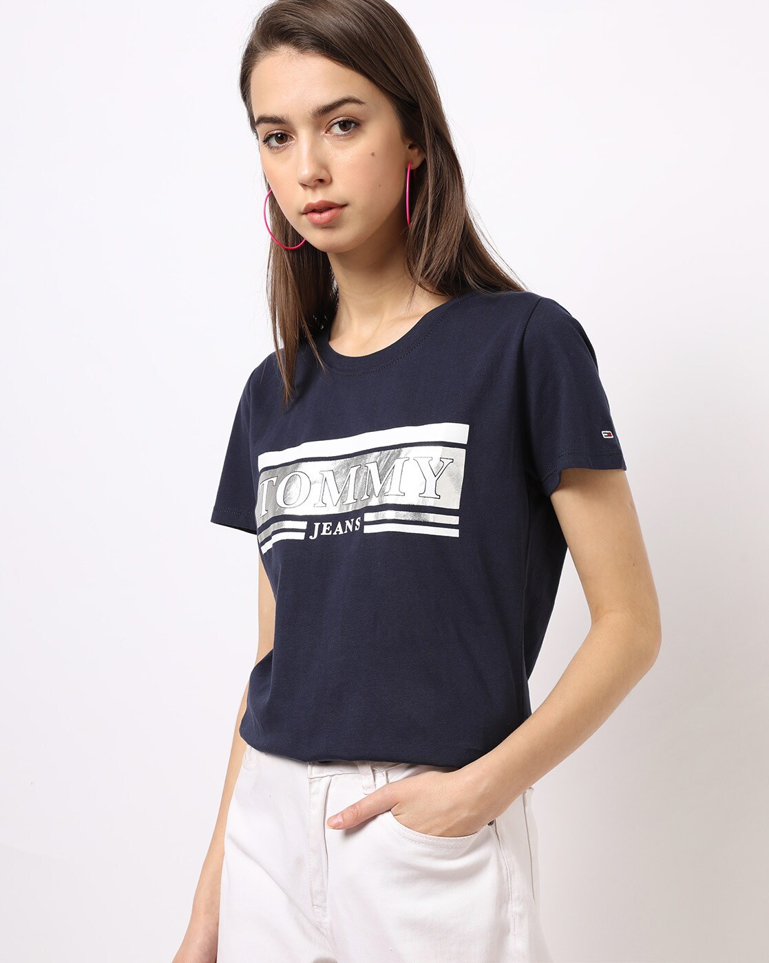 navy blue tommy hilfiger t shirt women's