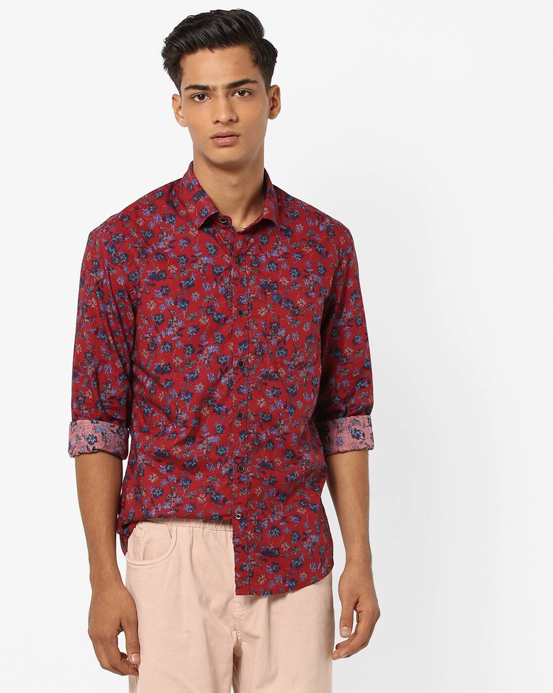 Buy Maroon Shirts for Men by NETPLAY 
