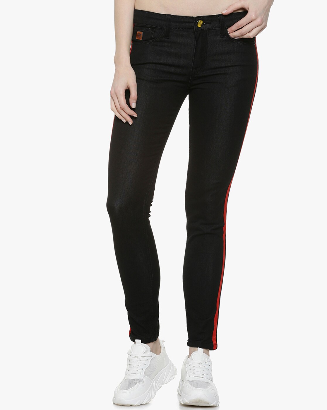 black striped jeans womens