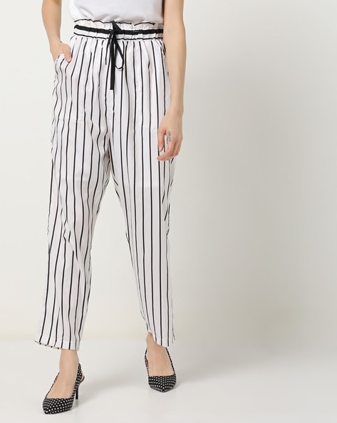 white striped pants