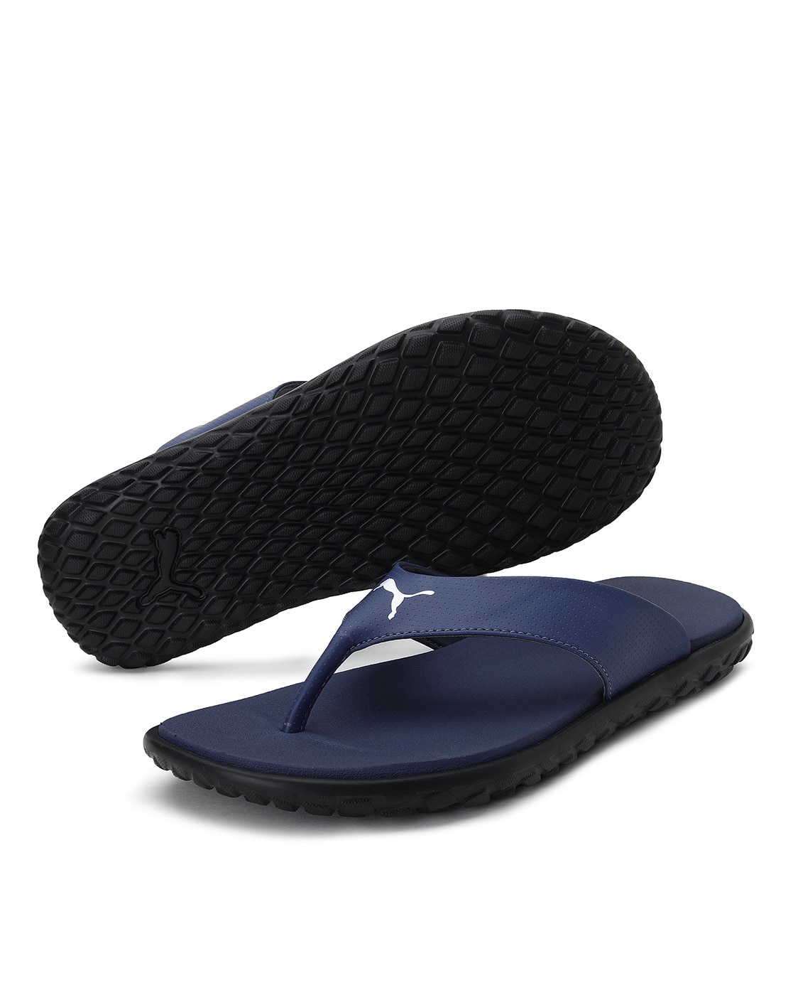 puma blue slippers