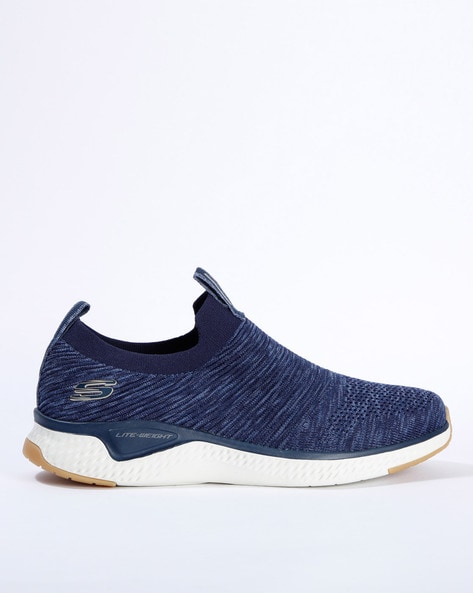 skechers slip on navy blue