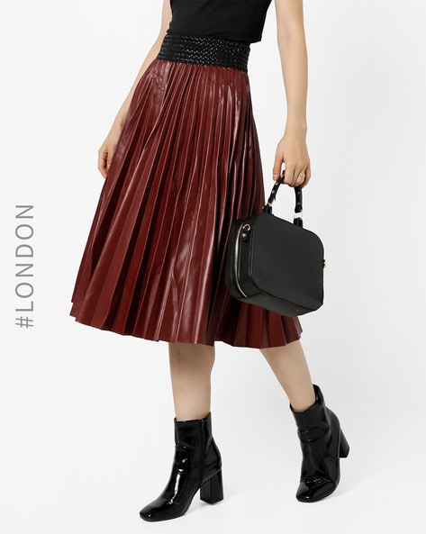 Burgundy hotsell knife skirt