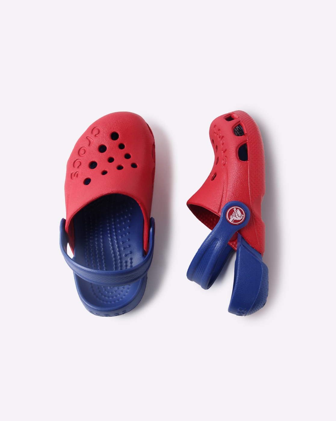 crocs red and blue