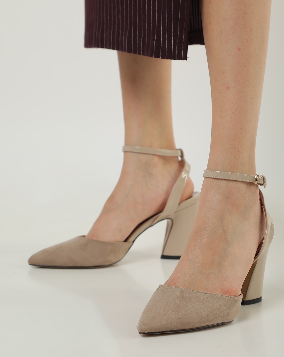 Beige Heeled Shoes for Women by AJIO 