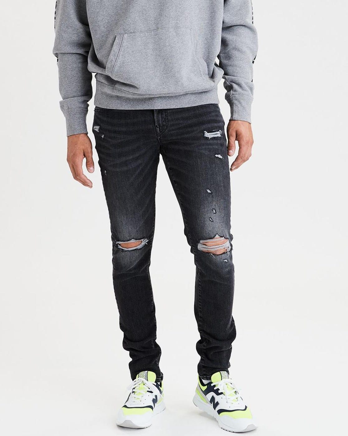 gray ripped jeans american eagle
