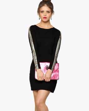 miss chase black bodycon dress