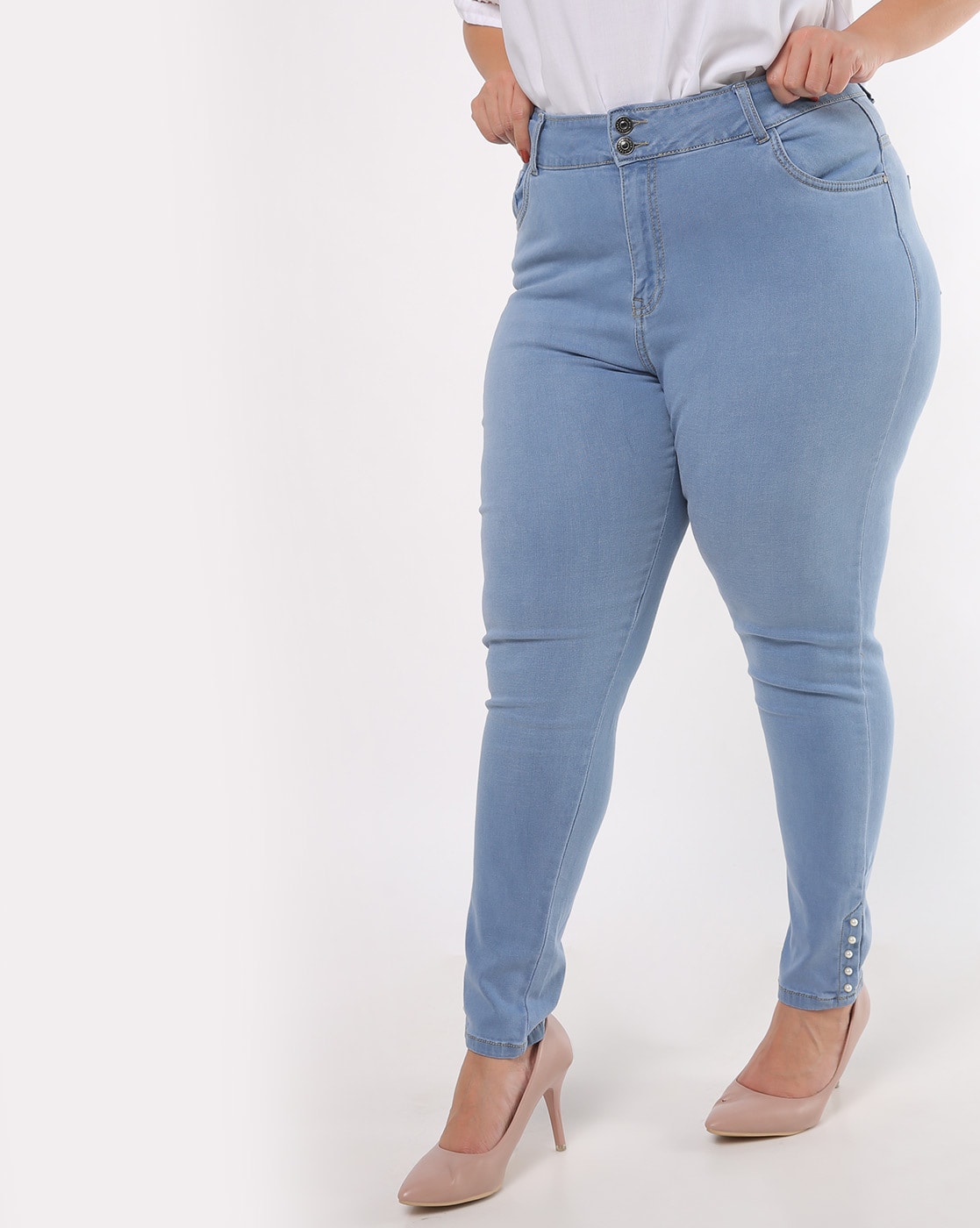 Buy Blue Jeans & Jeggings for Women by AJIO PLUS Online