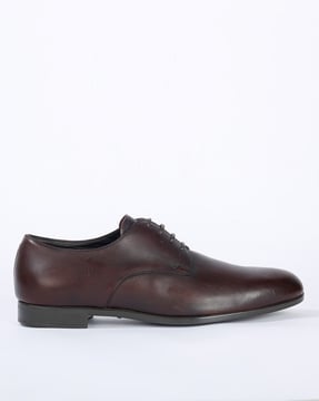 Buy EMPORIO ARMANI Lace-Up Formal Derby Shoes | Brown Color Men | AJIO LUXE