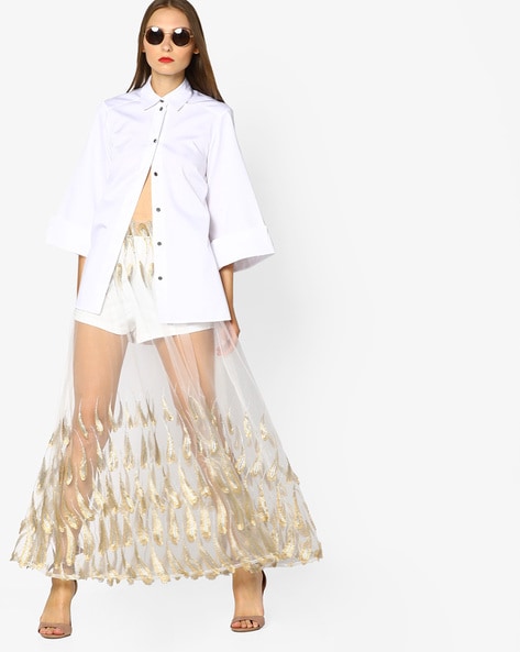 White net shop skirt online