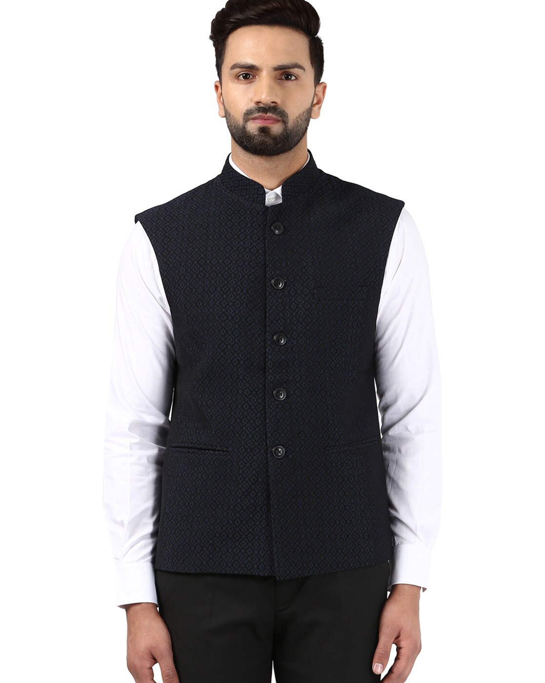 dark blue waistcoat