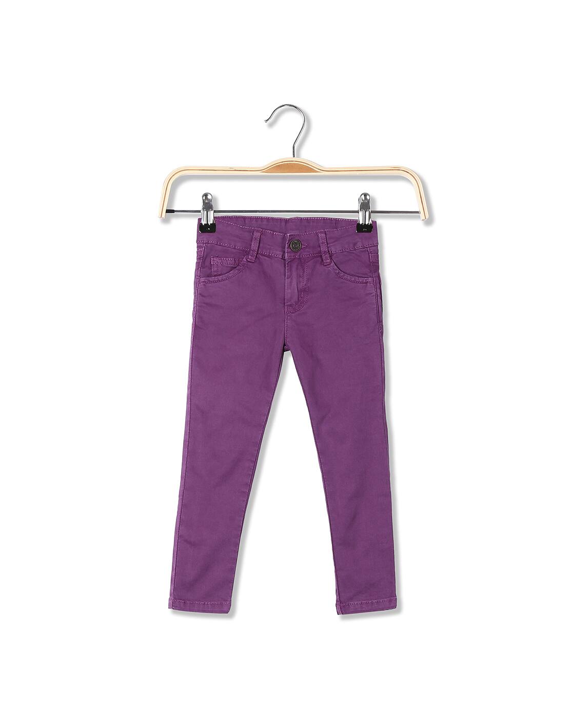 purple stretch jeans