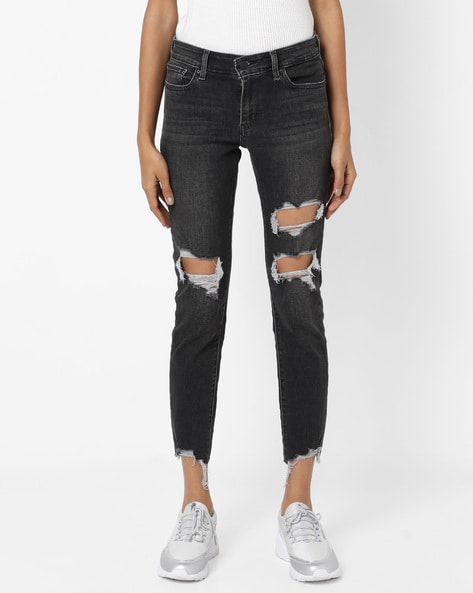 levi's distressed black jeans