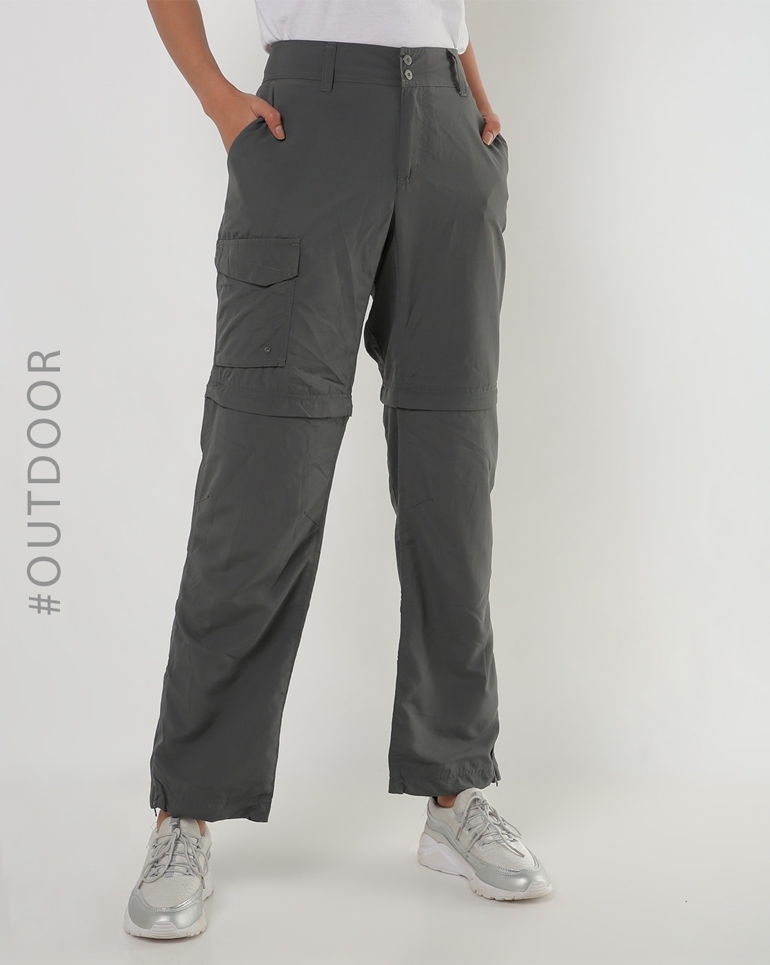 Straight cargo trousers - Grey - Ladies | H&M IN