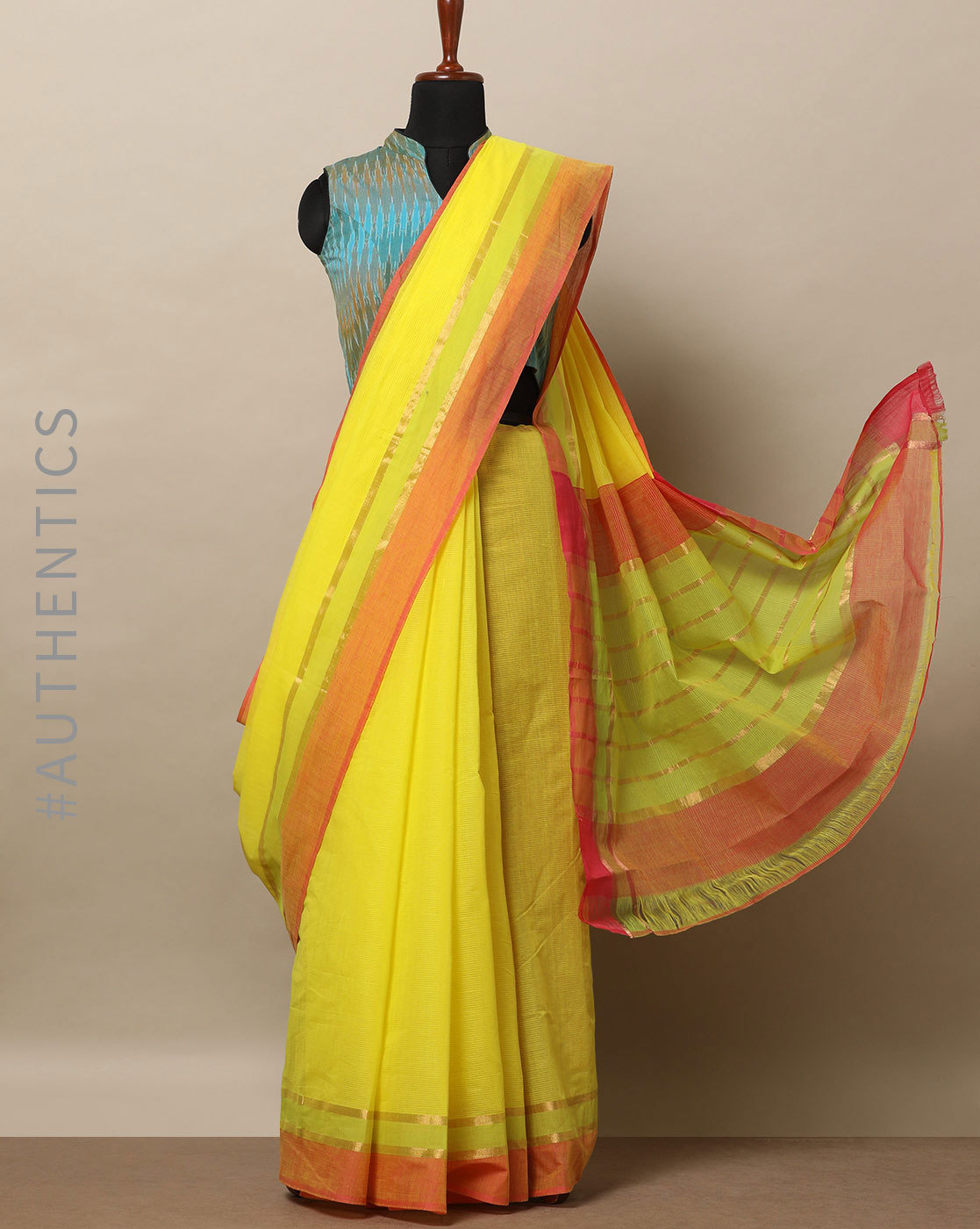 Buy Khaki Sarees for Women by Indie Picks Online | Ajio.com