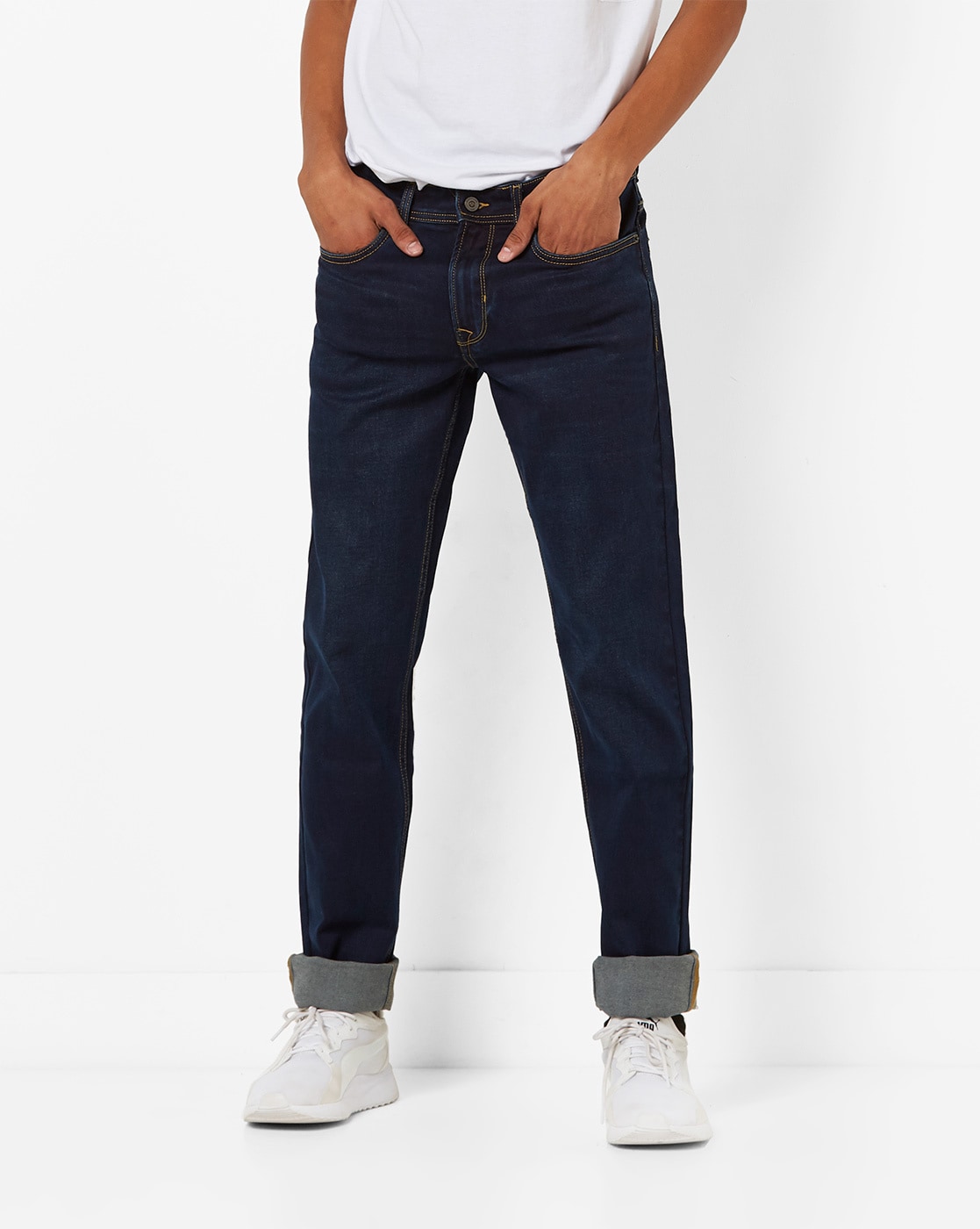 Buy PETER ENGLAND JEANS Men's Slim Fit Shirt (PESFMSLB721833_Navy 38) at  Amazon.in