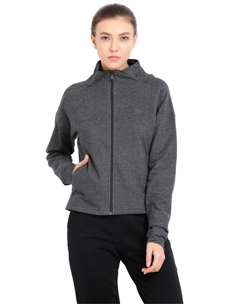 high low zip up jacket