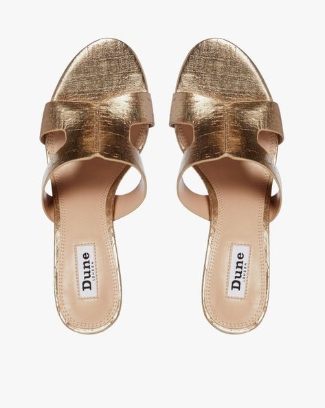 Buy Gold Heeled Sandals for Women by Dune London Online Ajio