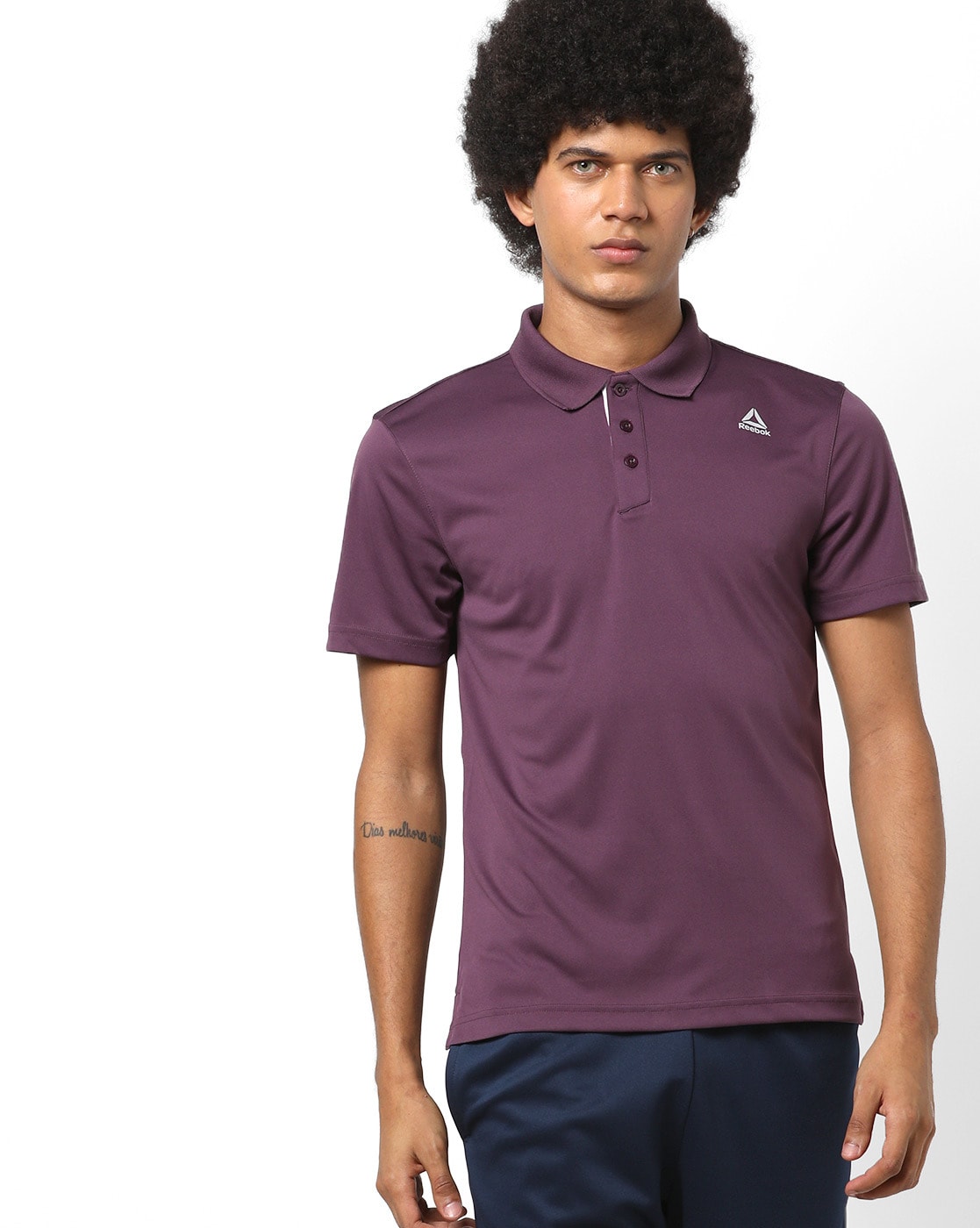 reebok t shirt mens purple